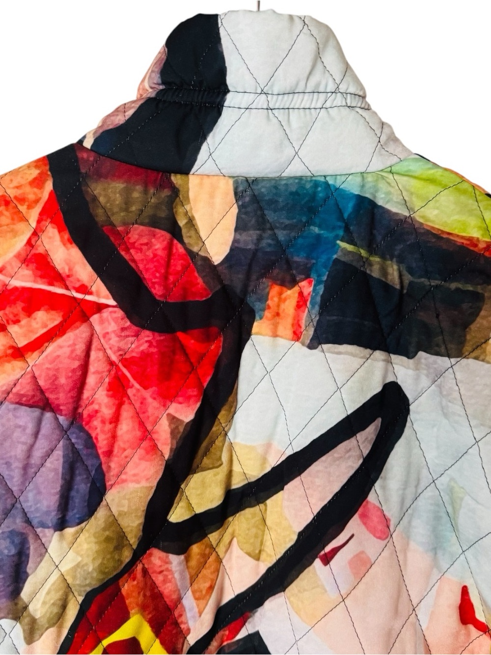 DAMEE Jacket Coat Abstract Wearable Art Pockets Lined Quilted Women’s Large - Picture 8 of 12